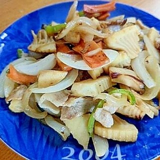 筍たっぷり　野菜の　マヨ醤油炒め